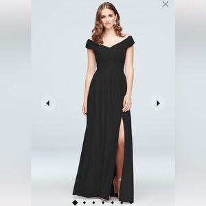 David’s Bridal Black Celebrate Chiffon Bridesmaid Dress